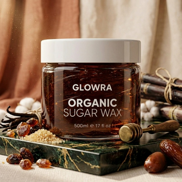 Glowra Organic Soft Sugar Wax – Deep Caramel Formula Hair Removal Wax (500ml)
